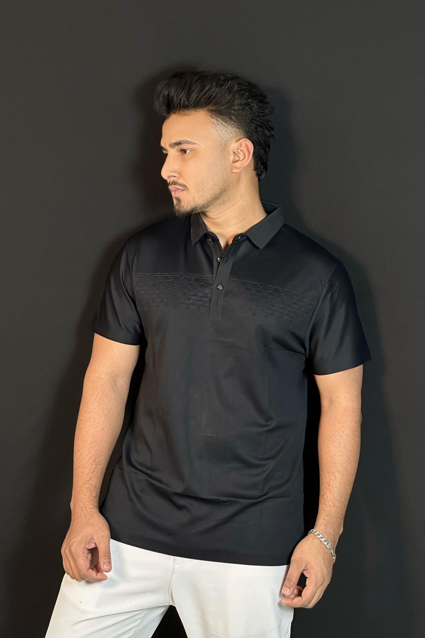 কালো কালার পোলো টি-শার্ট-BLV